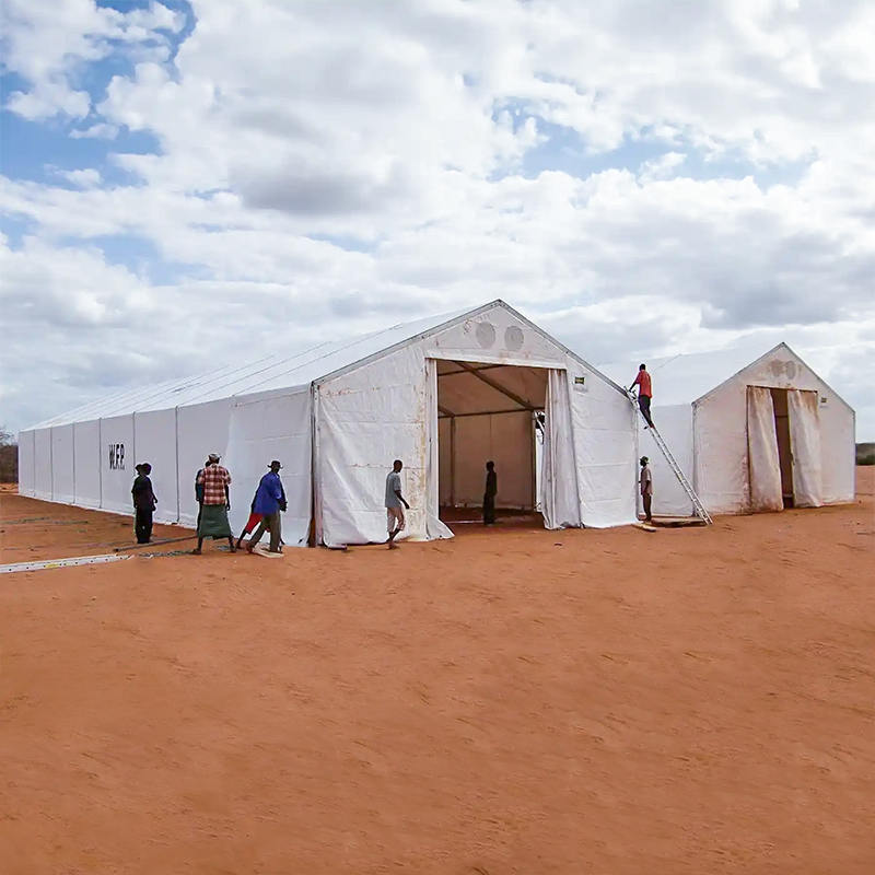 IFRC/ICRC/WFP/IOM Standard feuerhemmende UV-beständige 10 x 24 m große Zelt-Mobillagereinheiten (MSU)