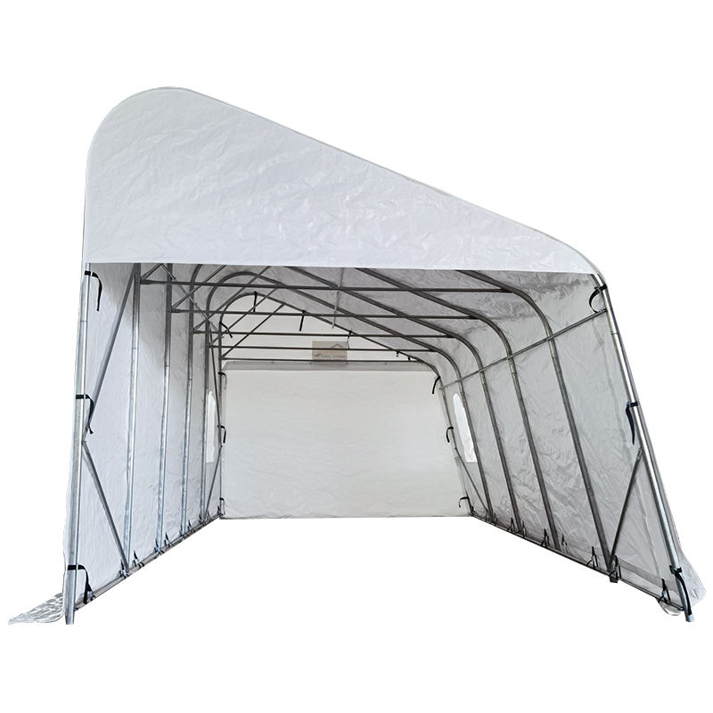 3,2 x 6,1 m (10,6 x 20 Zoll) große temporäre tragbare Garagen und Unterstände aus PE mit einfacher Neigung