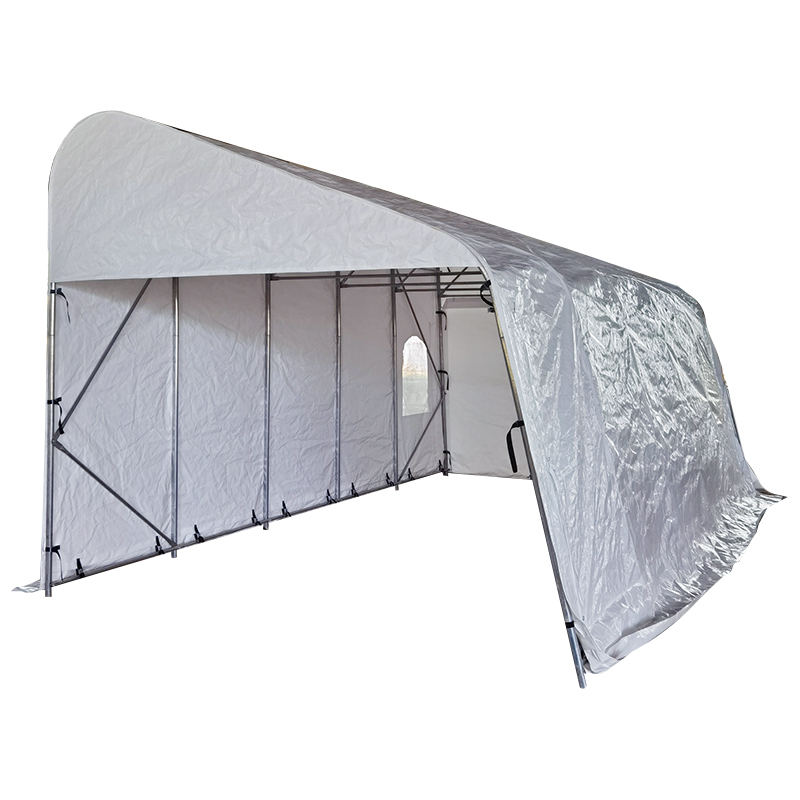 3,2 x 6,1 m (10,6 x 20 Zoll) große temporäre tragbare Garagen und Unterstände aus PE mit einfacher Neigung