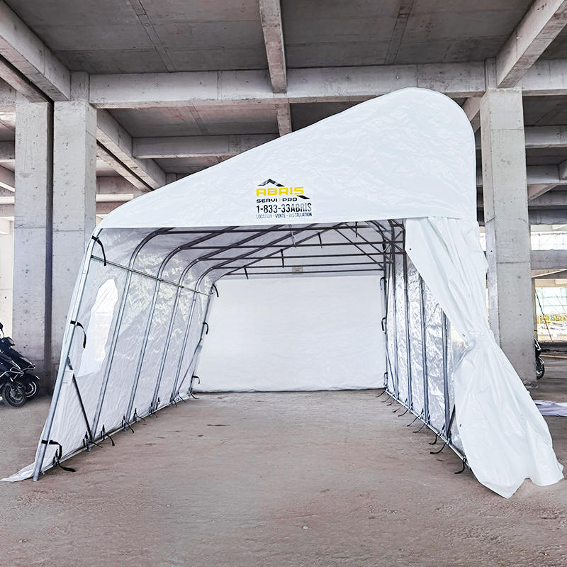 3,2 x 6,1 m (10,6 x 20 Zoll) große temporäre tragbare Garagen und Unterstände aus PE mit einfacher Neigung