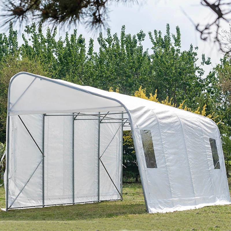 3,2 x 6,1 m (10,6 x 20 Zoll) große temporäre tragbare Garagen und Unterstände aus PE mit einfacher Neigung