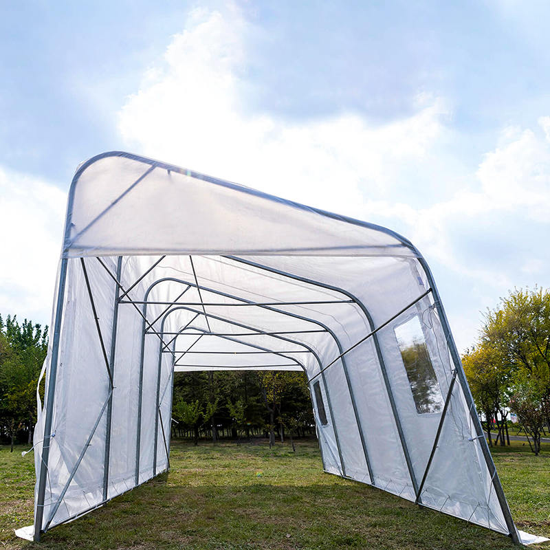 3,2 x 6,1 m (10,6 x 20 Zoll) große temporäre tragbare Garagen und Unterstände aus PE mit einfacher Neigung