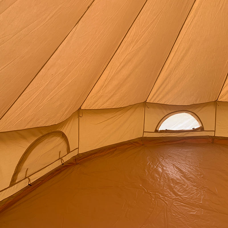 4 m großes 4-Personen-Glockenzelt aus Segeltuch für Familiencamping