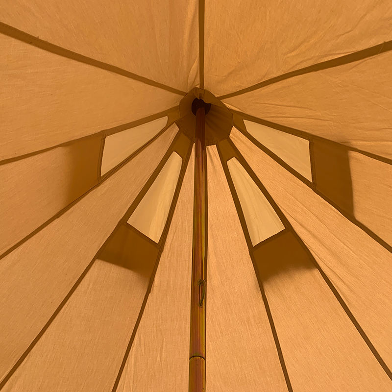 4 m großes 4-Personen-Glockenzelt aus Segeltuch für Familiencamping