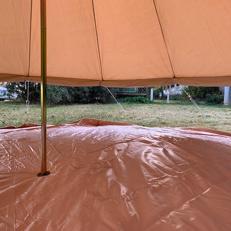 4 m großes 4-Personen-Glockenzelt aus Segeltuch für Familiencamping