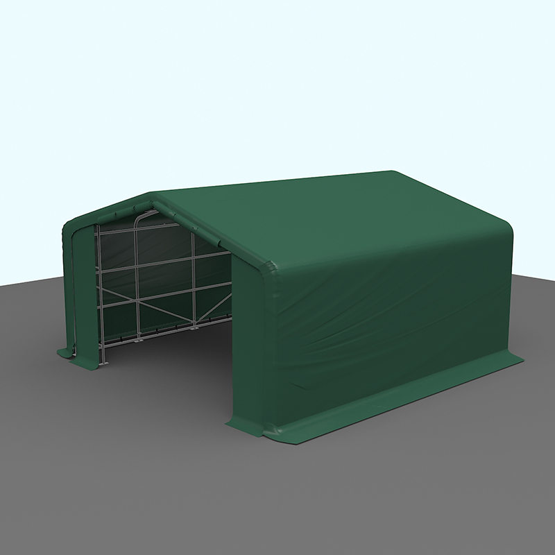 6 x 6, 2,6 m Seitenhöhe, vollständig verzinkter Stahlrahmen, temporäre Lagerzelthalle