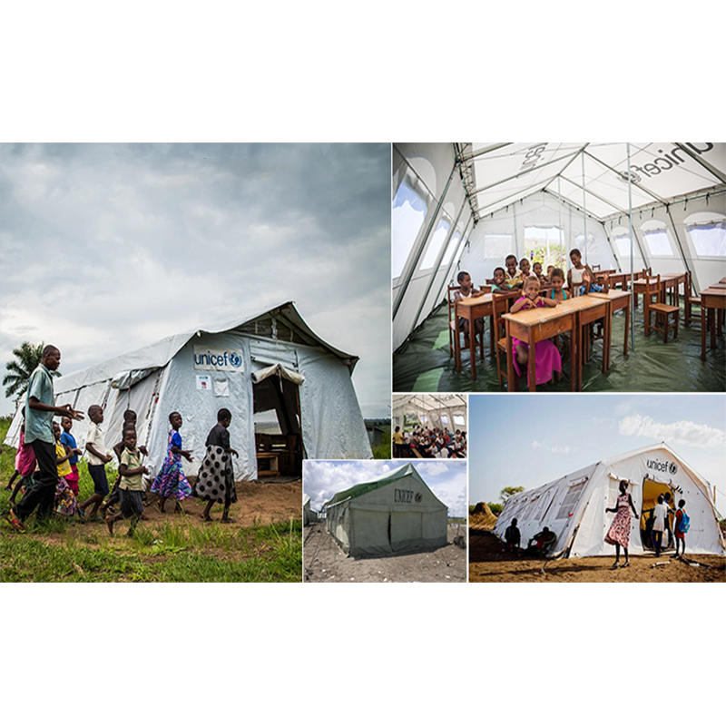 Mehrzweckzelt nach UNICEF-Standard, 24 m², Hubzelt mit gutem Belüftungssystem