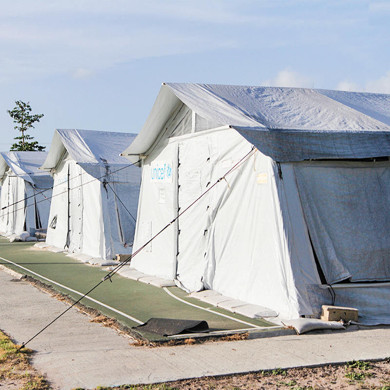 72 m² großes UNICEF-Standard-Mehrzweckzelt für Lagerung, Krankenhaus, Apotheke, Schule, Büro