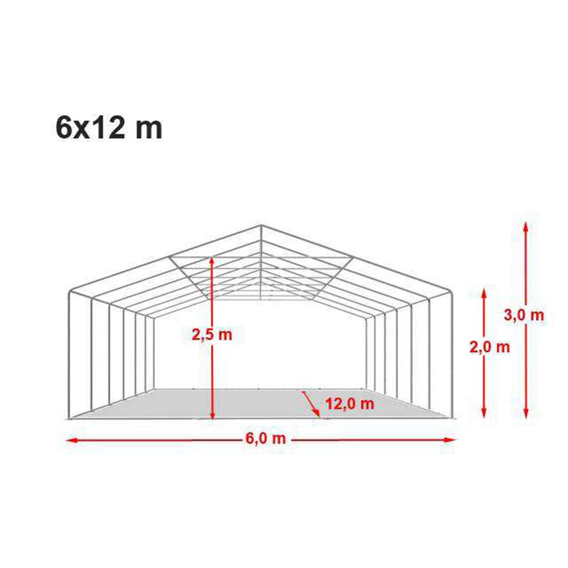 6 x 12 m großes, luxuriöses PVC-Eventzelt für den Außenbereich