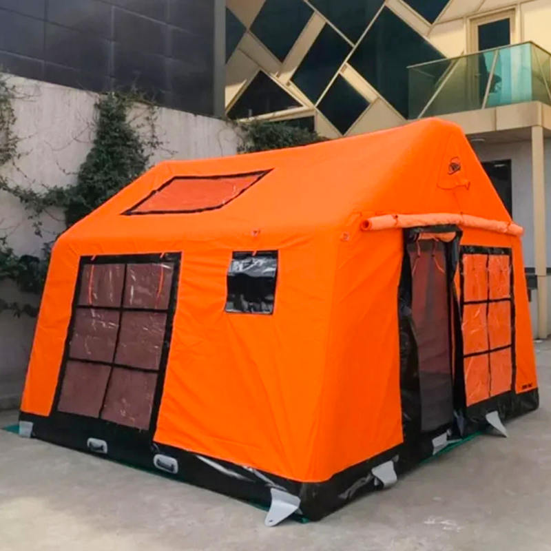 Feuerfestes und antibakterielles aufblasbares Campingzelt „Glamour Four Season“ für 8–10 Personen