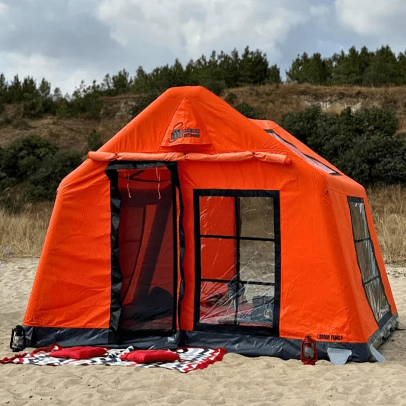 Feuerfestes und antibakterielles aufblasbares Campingzelt „Glamour Four Season“ für 8–10 Personen