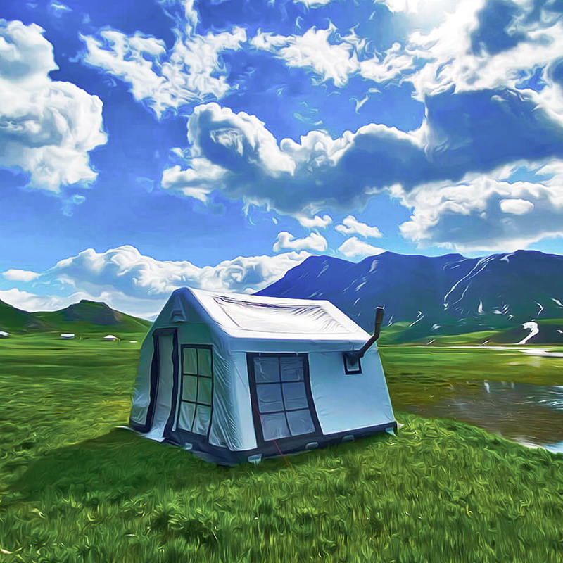 Aufblasbares Vierjahreszeiten-Panorama-Campingzelt für 8–10 Personen