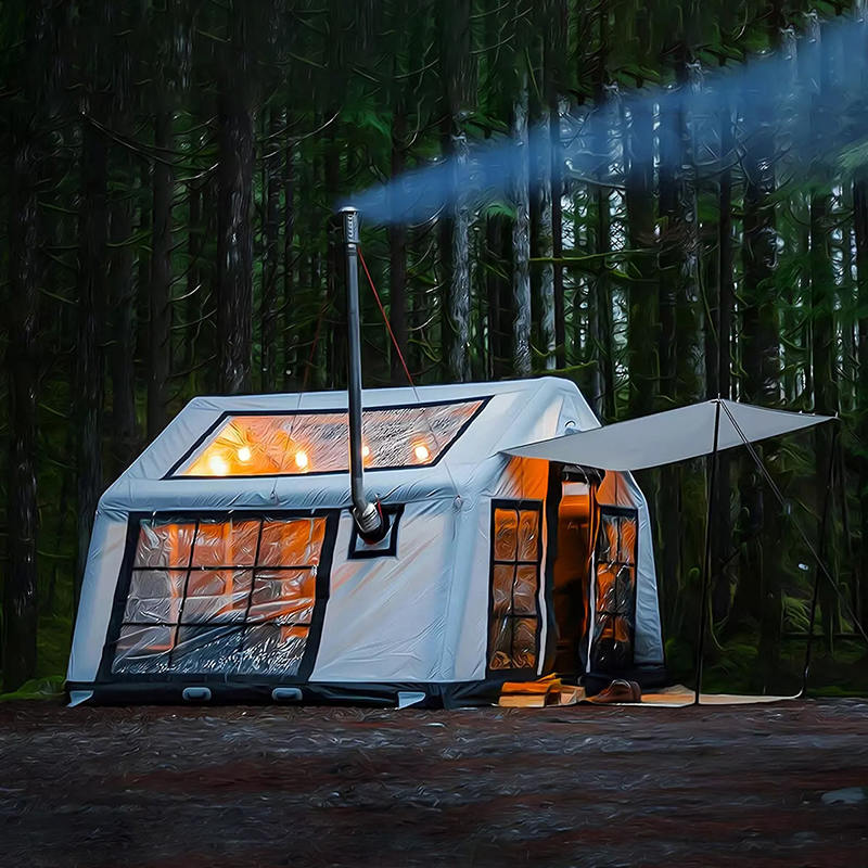 Aufblasbares Vierjahreszeiten-Panorama-Campingzelt für 8–10 Personen