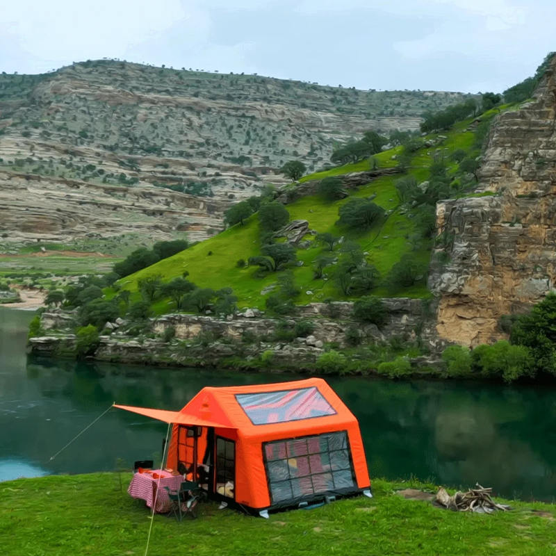 Aufblasbares Vierjahreszeiten-Panorama-Campingzelt für 8–10 Personen