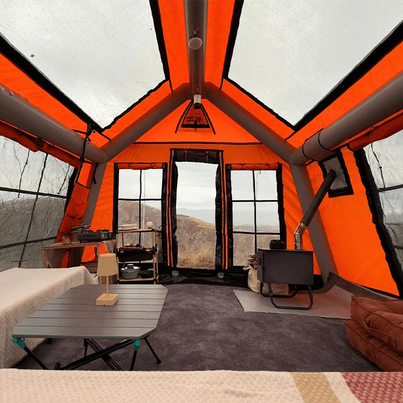 Aufblasbares Vierjahreszeiten-Panorama-Campingzelt für 8–10 Personen